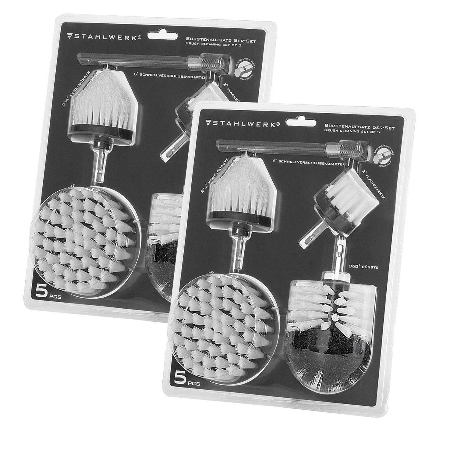 STAHLWERK Bürsten Aufsatz 10er Set für Akkuschrauber und Bohrmaschinen