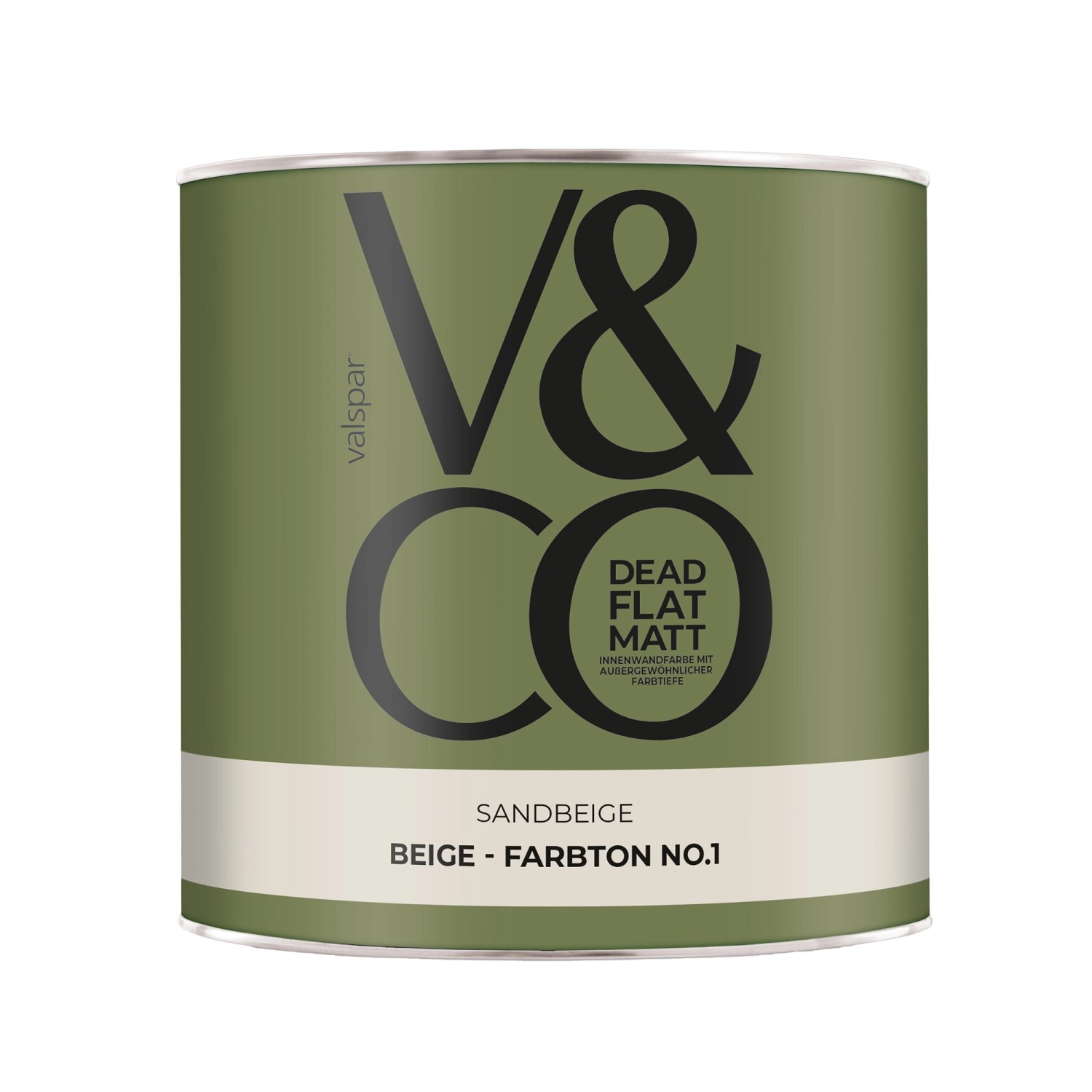 V&CO Premium-Innenfarbe Dead Flat Matt Beige Farbton 1 Sandbeige 2,5 l