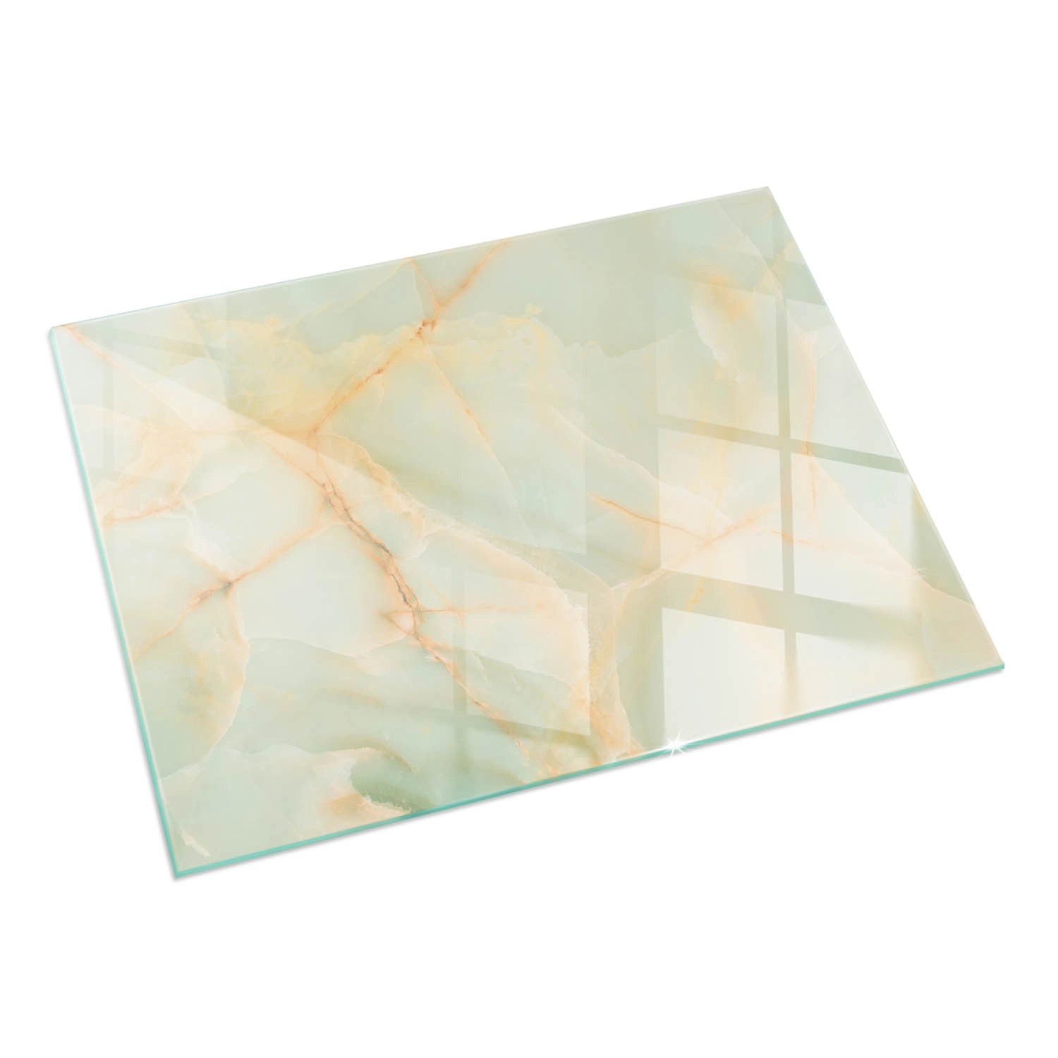 Tulup Glasplatte für Kamin Abstraktes Marmormuster Glas unter Kamin Rechteck 120x80 cm Türkis Glasplatte für Kamin Glasplatte unter Kamin