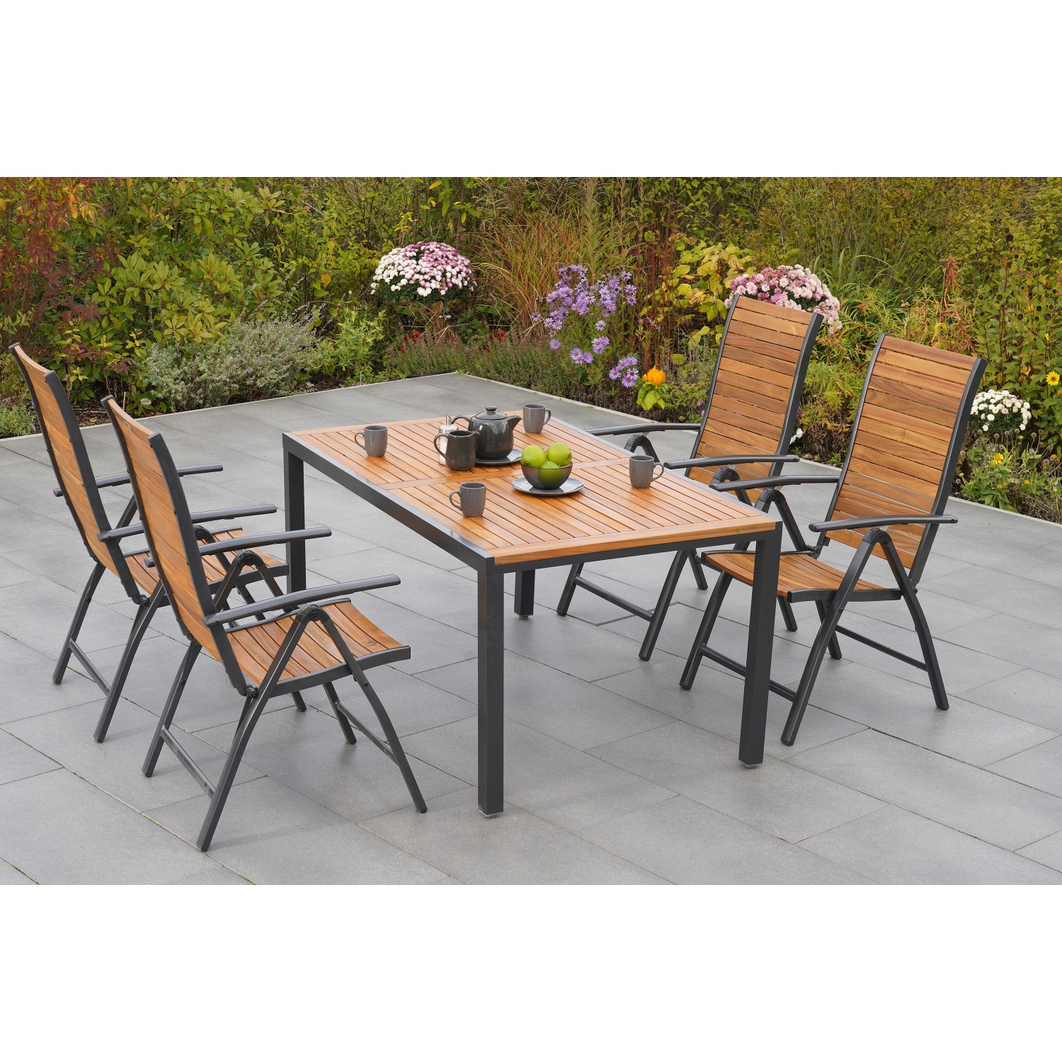 Merxx Santorin Set 5-tlg. Gartentisch 150 x 90 cm