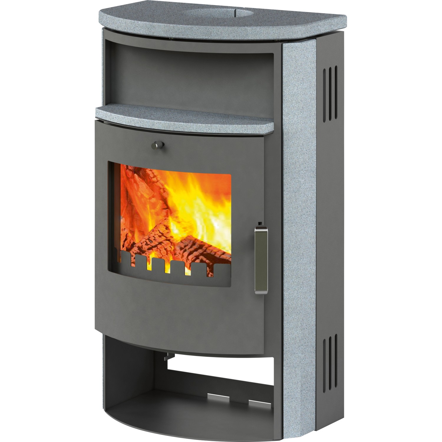 Kaminofen Pamir 2.0 GTS (UNI-1663-GTS13 2.0) Naturstein Schwarz 6,7 kW