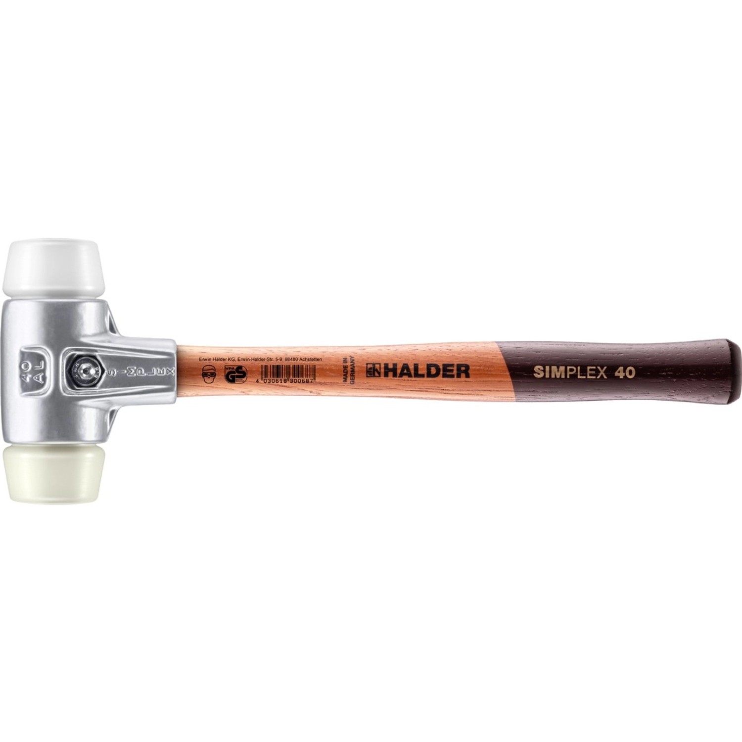 Halder Simplex Schonhammer Ø 40 mm Superplastik Nylon mit Aluminiumgehäuse