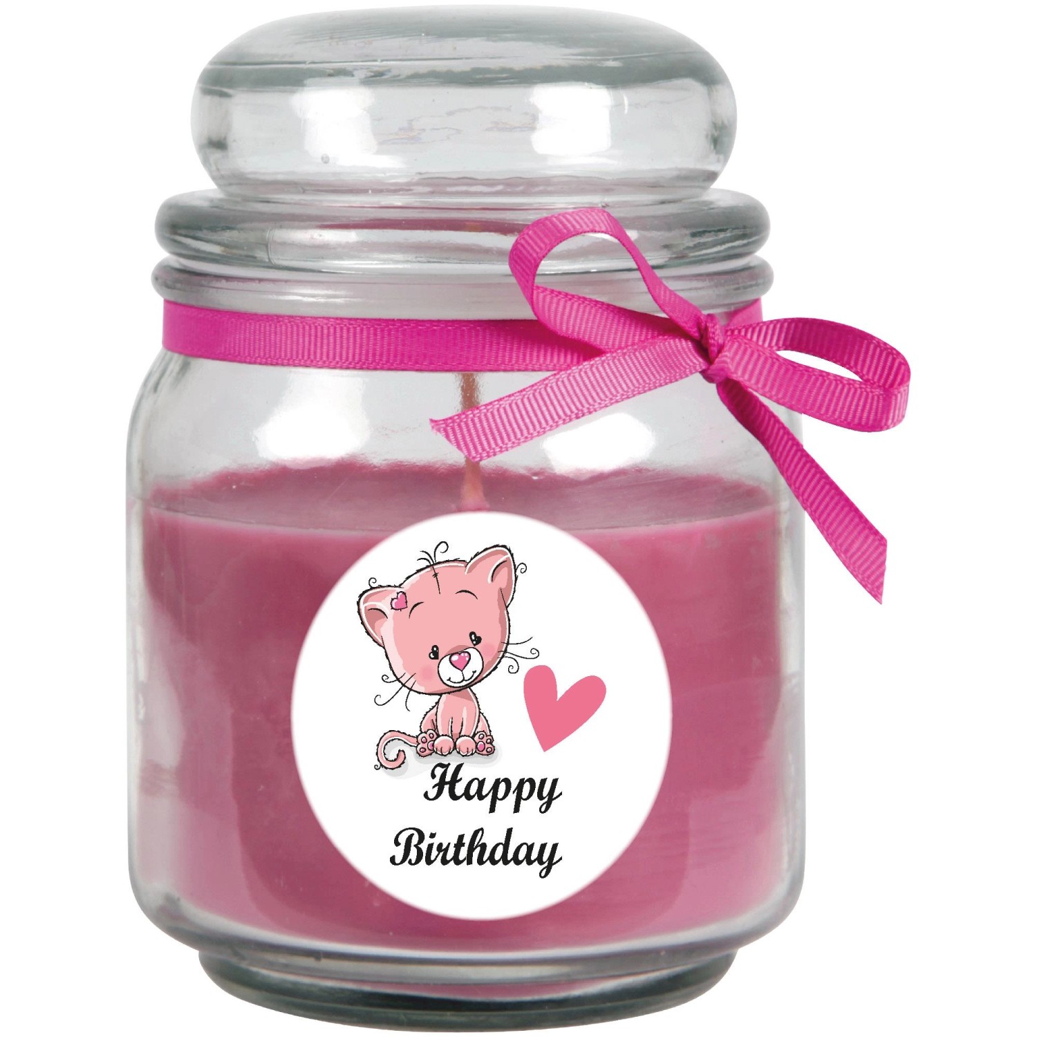 HS Candle Duftkerze & Bonbon Glas Geburtstag Lavendel Lila