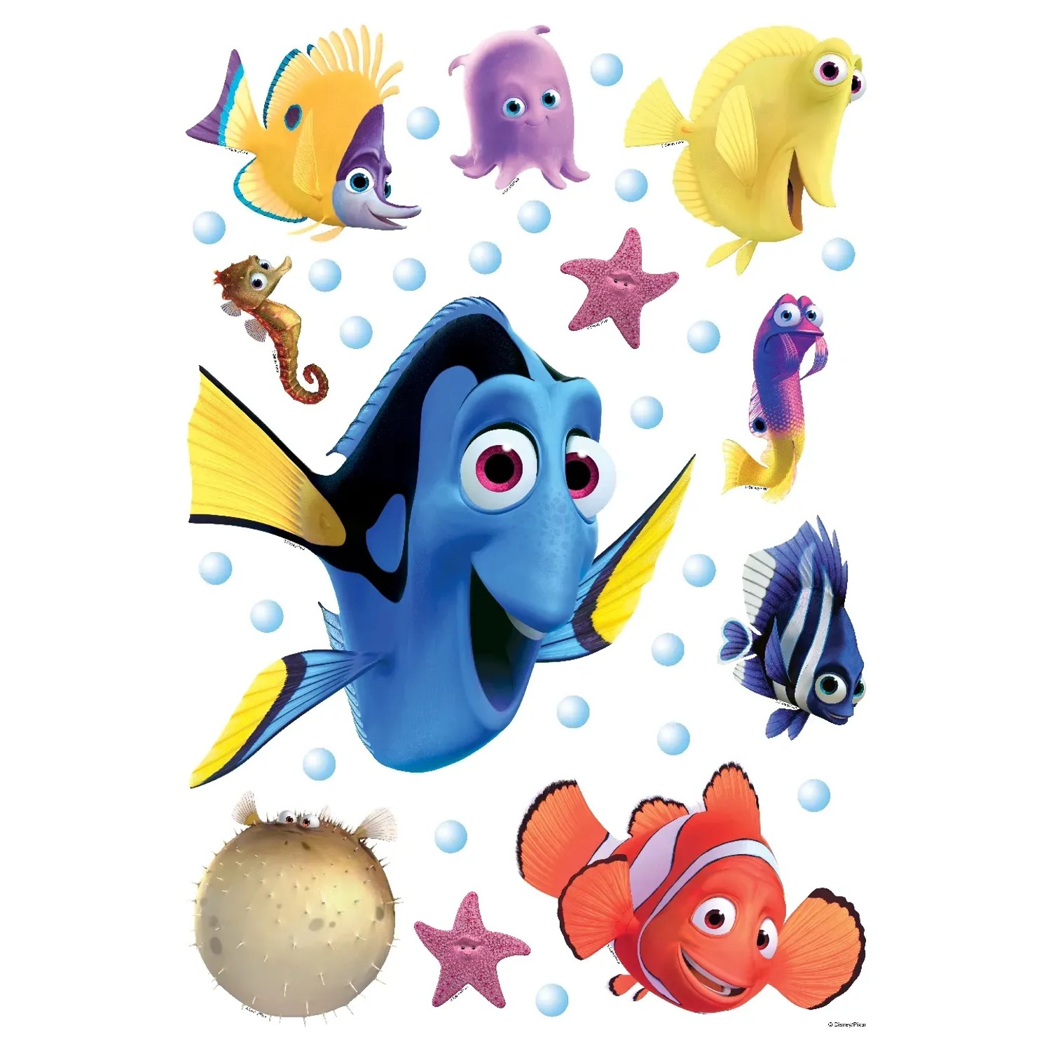 Disney Wandtattoo Findet Dorie Blau Gelb und Orange 42,5 x 65 cm 600113
