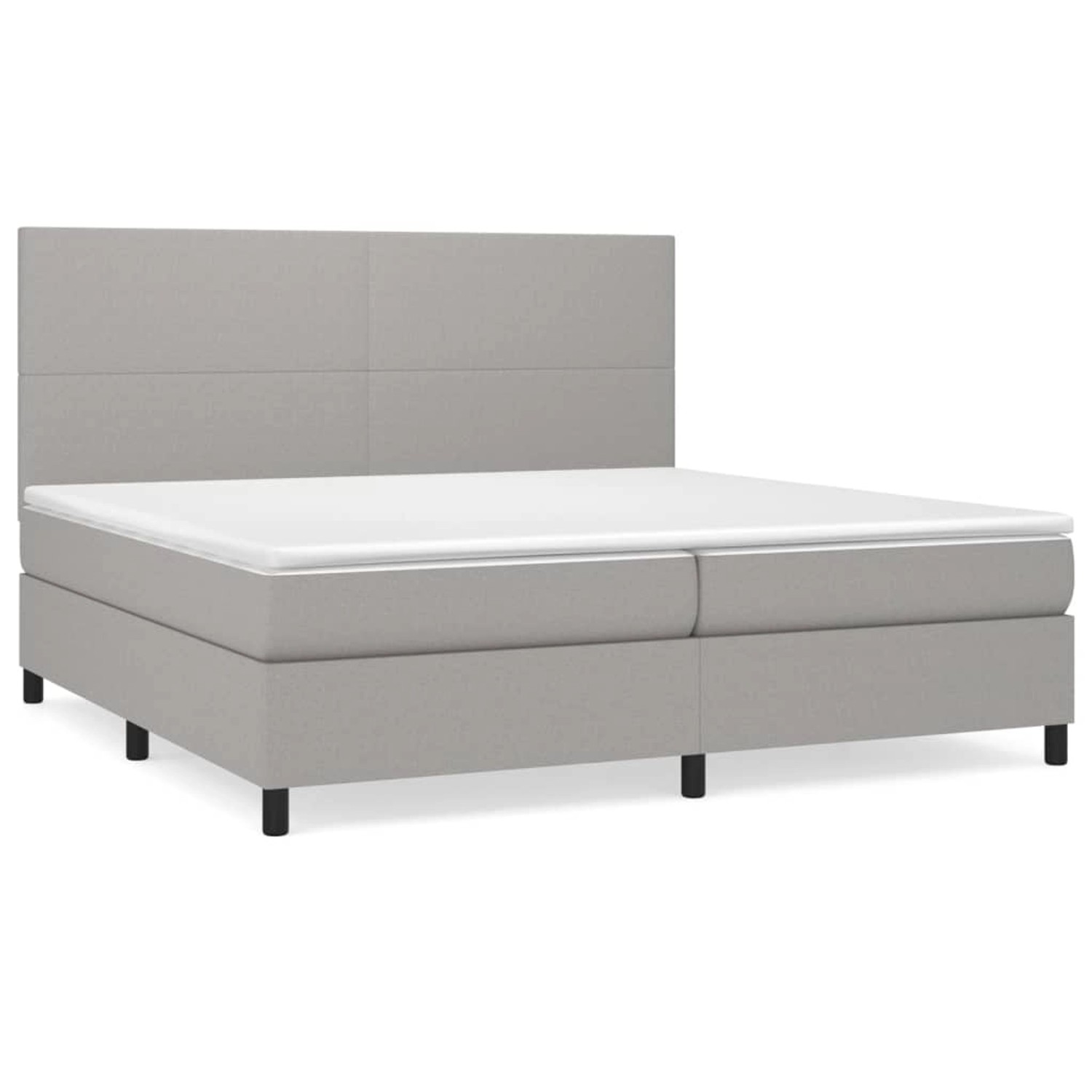 vidaXL Boxspringbett mit Matratze Hellgrau 200x200 cm Stoff1373229