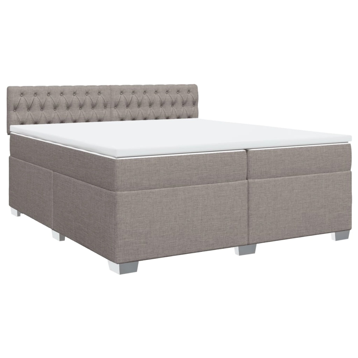vidaXL Boxspringbett mit Matratze Taupe 200x200 cm Stoff2105940