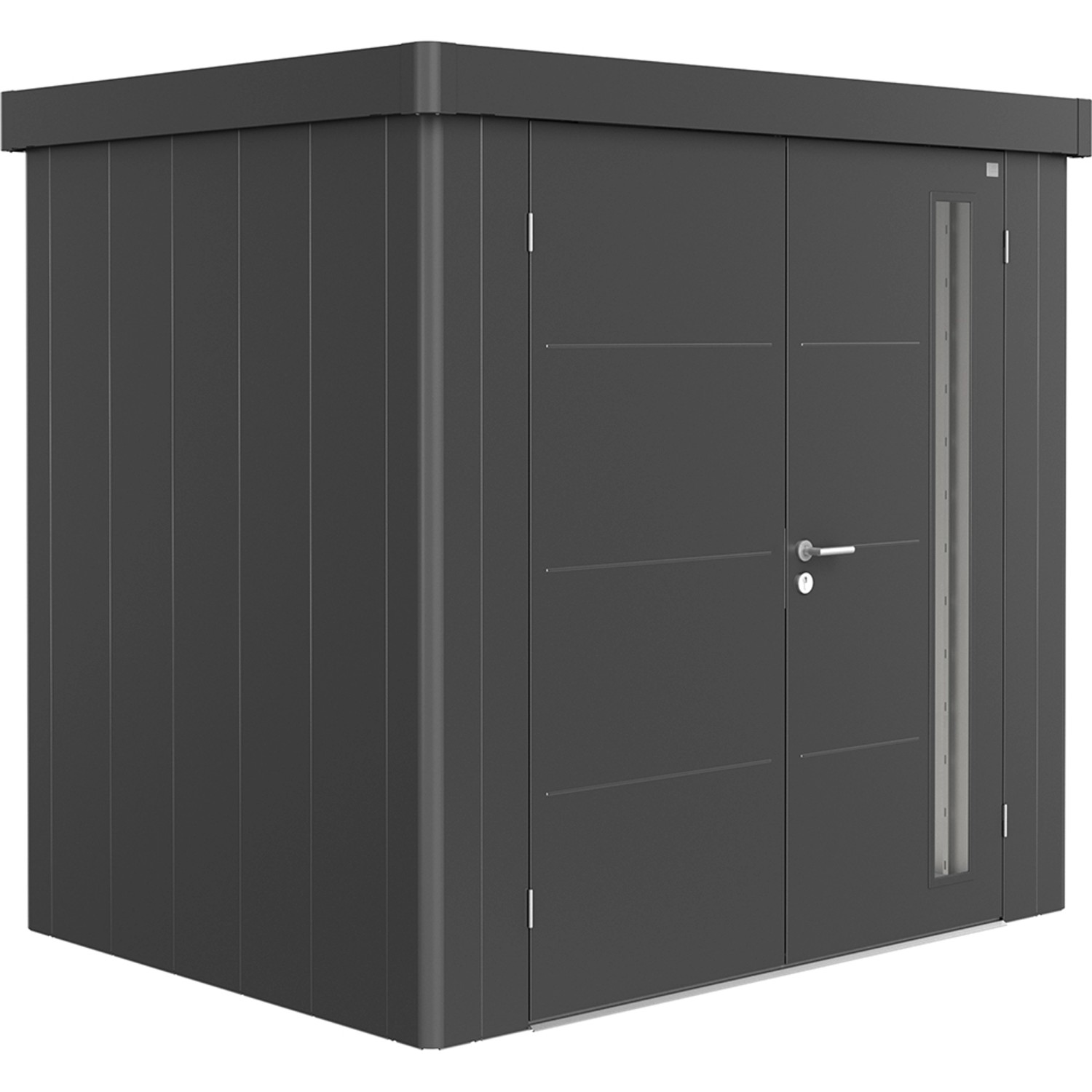 Biohort Gerätehaus Neo 1B Doppeltür Dunkelgrau-Metallic