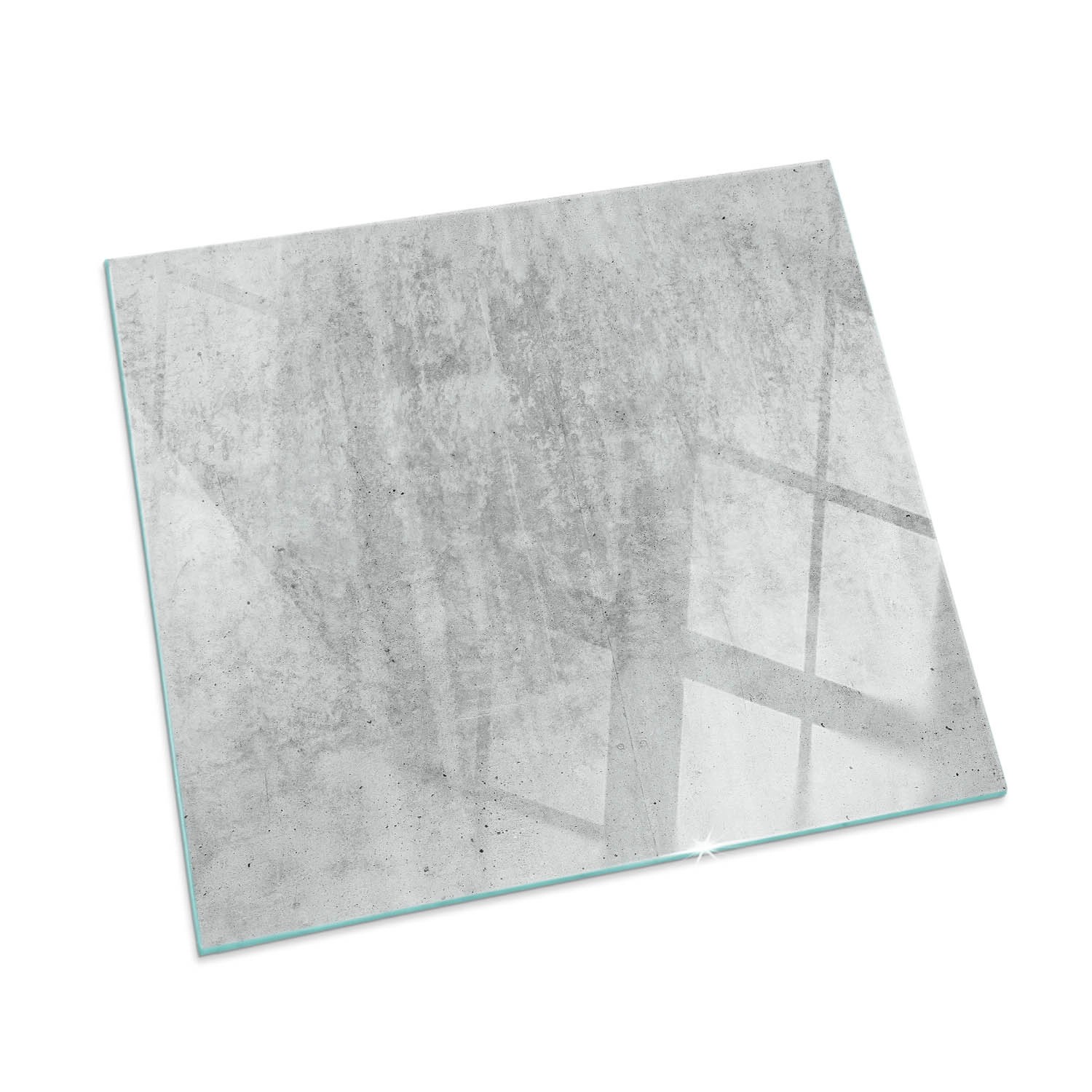 Tulup Glasplatte für Kamin Rohbetonstruktur Kaminofen Glas Bodenplatte Quadrat 50x50 cm Grau Glasplatte für Kamin Glasbodenplatte für Kaminöfen