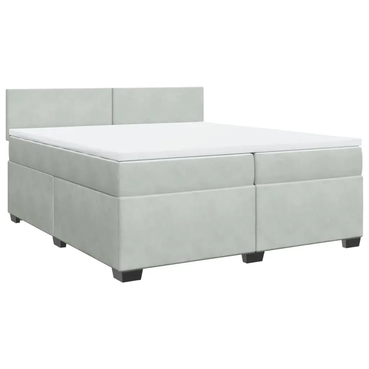 vidaXL Boxspringbett mit Matratze Hellgrau 200x200 cm Samt2107126