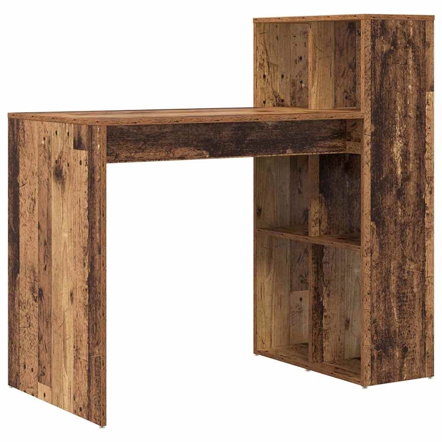 vidaXL Tisch mit Regal Altholz 108 x 55 x 103,5 cm Holzwerkstoff 869464