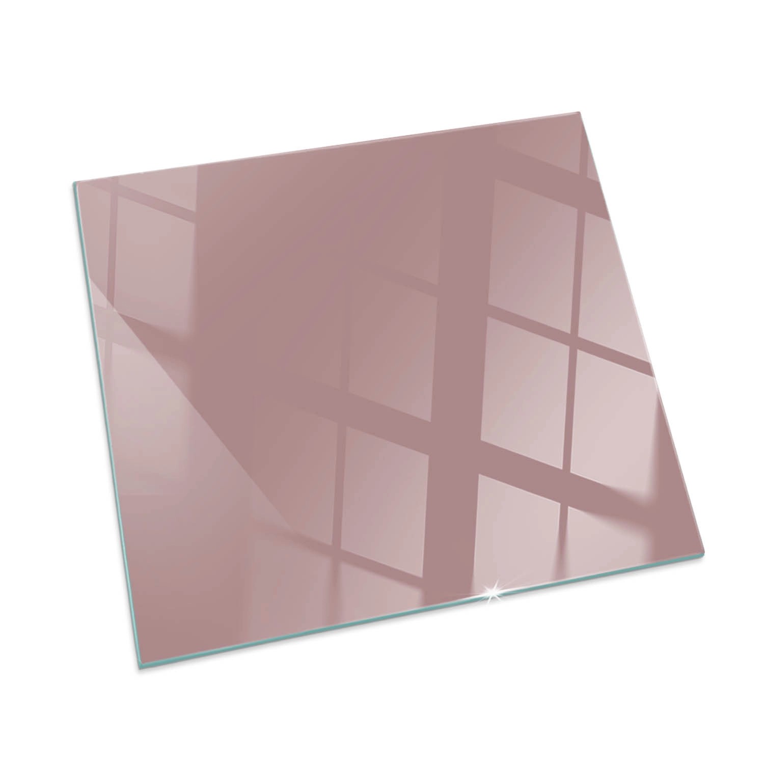 Tulup Glasplatte für Kamin Rosa Glasplatte unter Kaminöfen Quadrat 50x50 cm Rosa Glasplatte für Kamin Vorlegeplatte für Kaminöfen