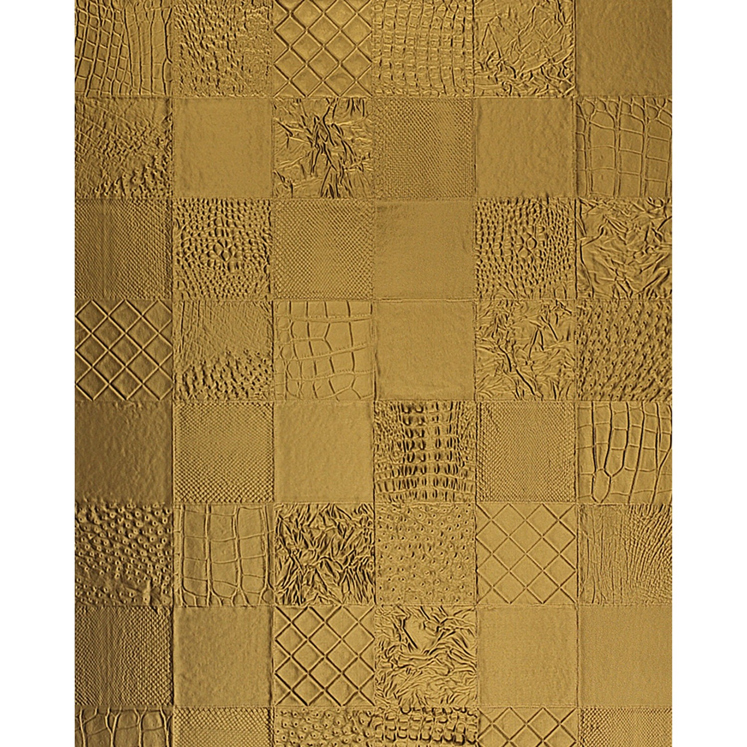WALLFACE 13926 COLLAGE Luxus Leder Wand-Paneel Verkleidung Tapete Gold 2600 mm x 1000 mm x 3,5 mm 2,60 m2 Gold