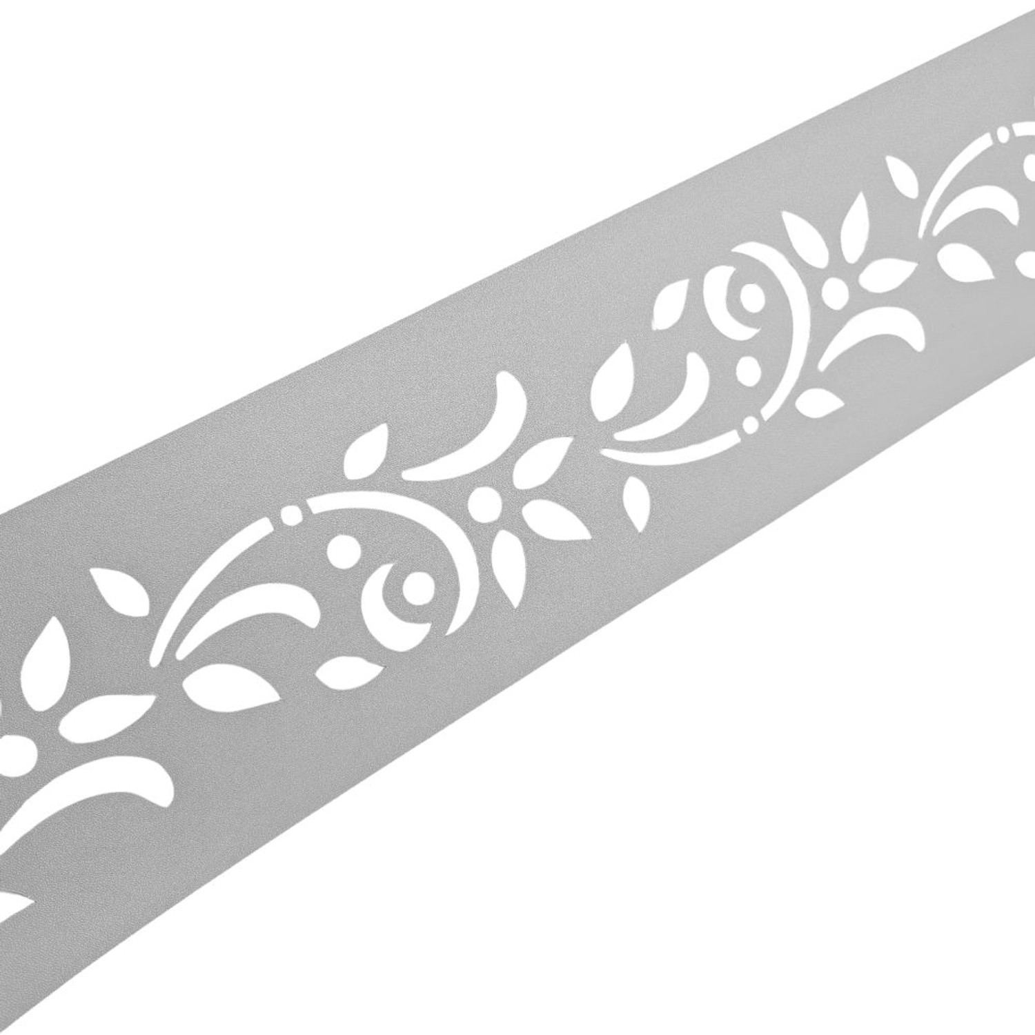 zaunzu Sichtschutz PREMIUM Dekor Floral1 Sichtschutz Lichtgrau 2,55m