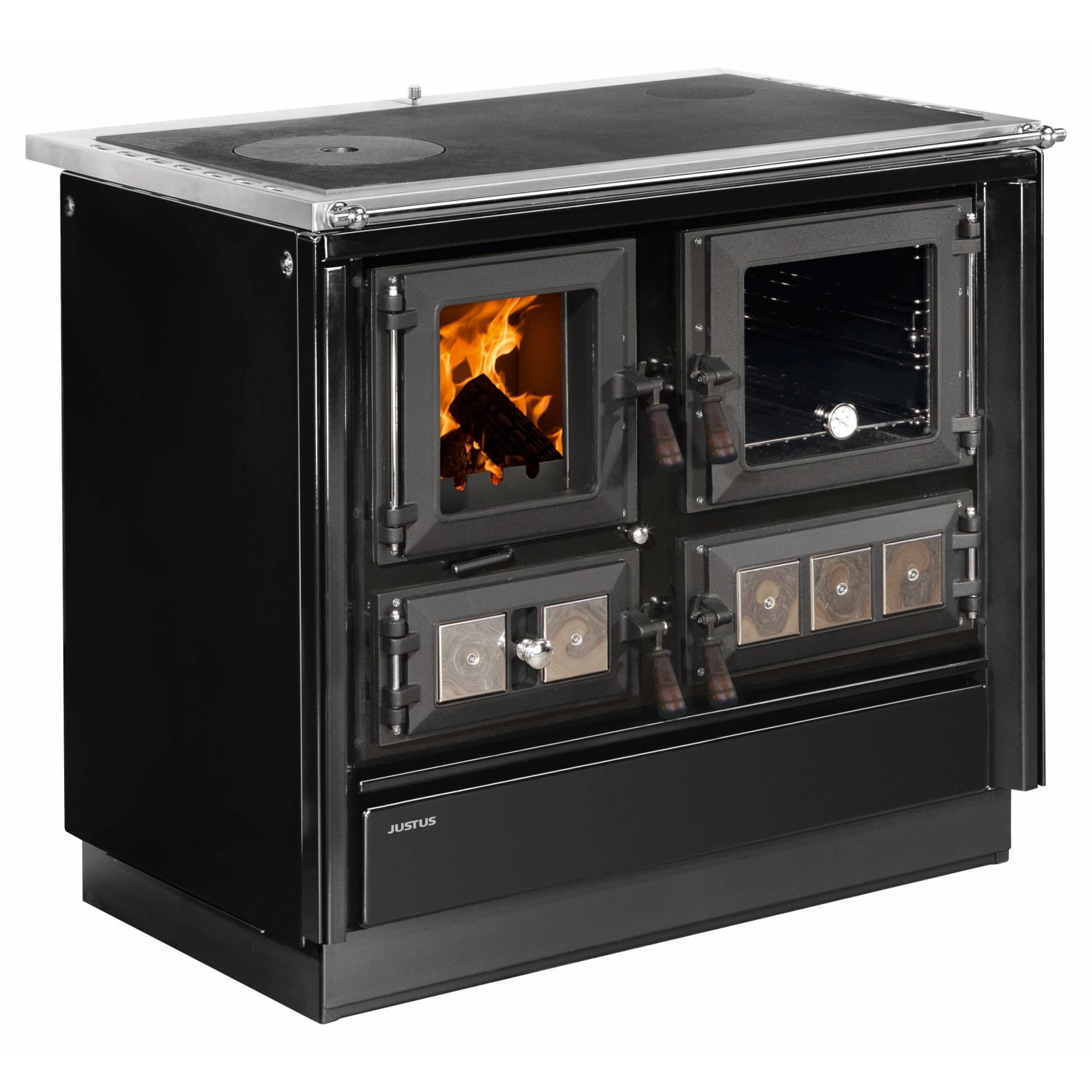 Justus Küchenofen Rustico 90 2.0 Stahl Schwarz 7 kW