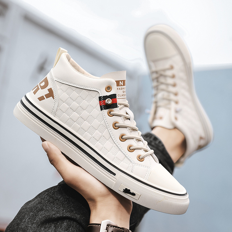 2023 New Men's Shoes Spring And Autumn Shoes All-match Mid-top Men's Winter Breathable Black Casual Sneakers