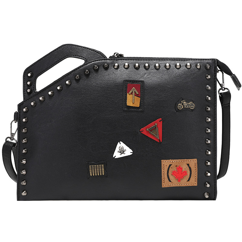 Shoulder Bag 2025 New Product Launch Top Quality Inlaid Graphics Fashion Clutch Bag Punk Style Clutch Bag Men And Women Couple Bag