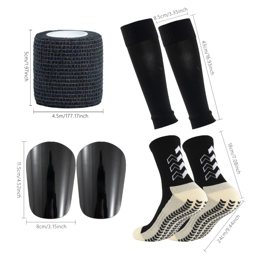 Thickened Over Knee Long Football Socks Leg Pads Set Men's And Women's Adhesive Non-slip Socks Combination