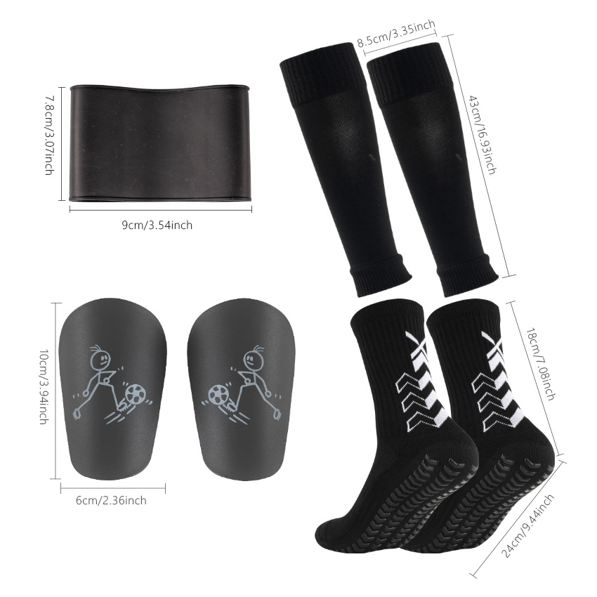 Midtube Football Socks Leg Pads Strap Set Men's And Women's Adhesive Non-slip Socks