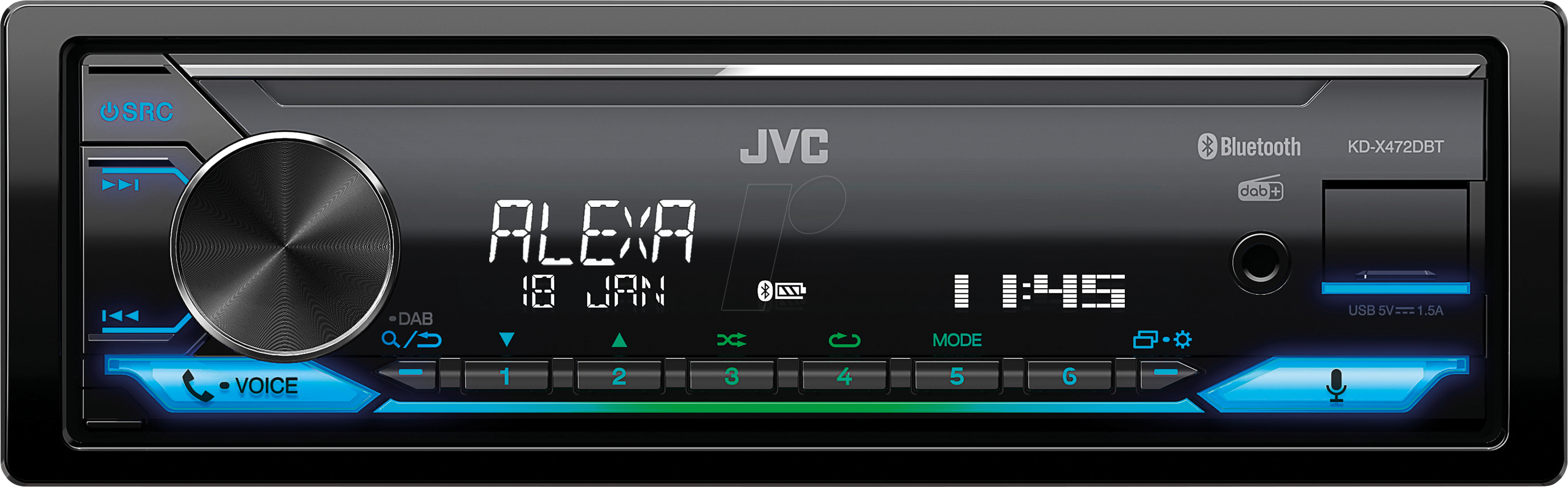 JVC KD-X472DBT - Autoradio, DAB+, BT, USB, iPhone, 50 W