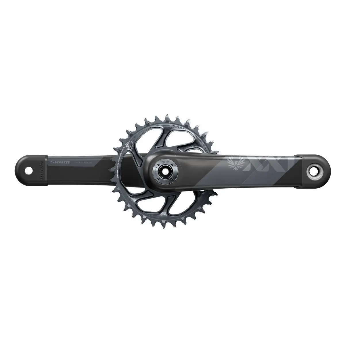 Mountainbike-Kurbelgarnitur Sram Pédalier Xx1 Eagle Dub Dirm Nr 12V 34D Xsync2 Grey S/Bb