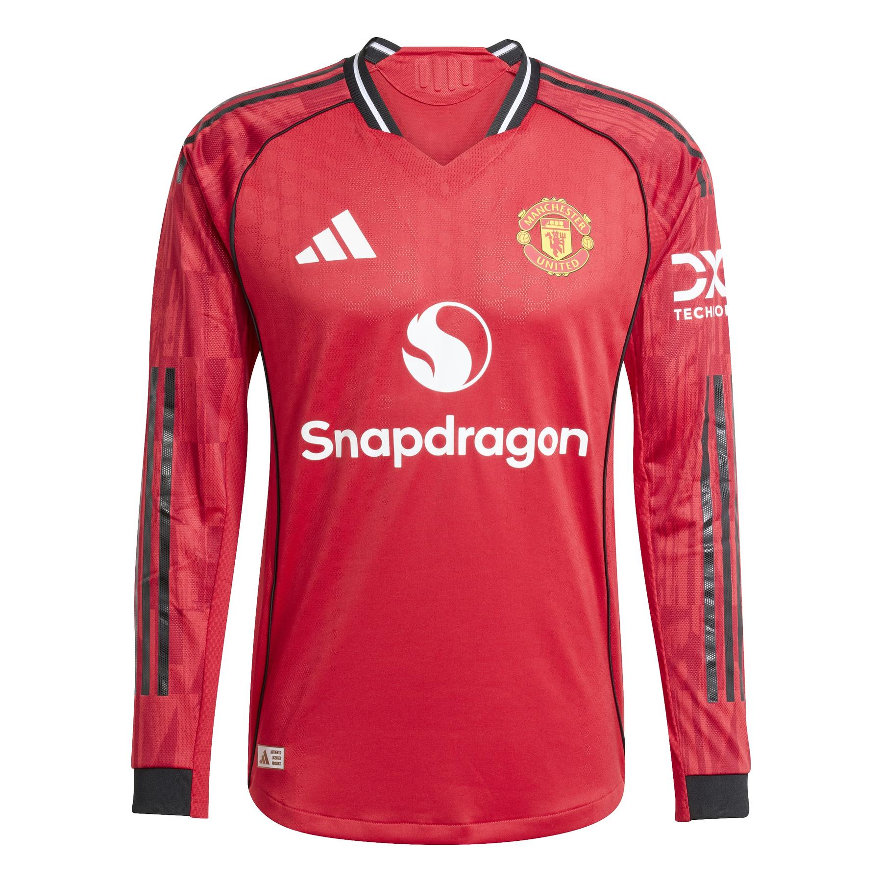 Authentisches Heim-Trikot mit langen Ärmeln Manchester United 2025/26