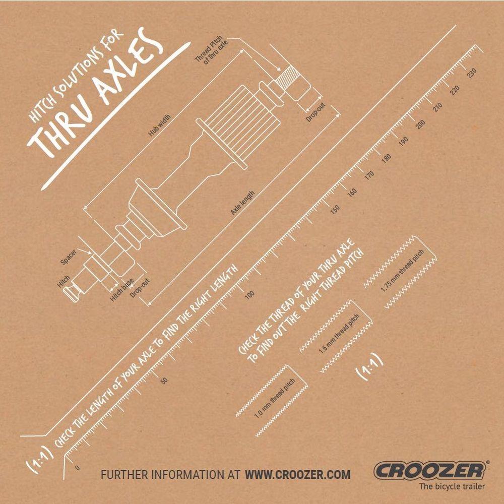 Durchgehender Radbolzen für Anhängerkupplung, anpassbar Croozer M12X142/148 long., fil.1.75 mm