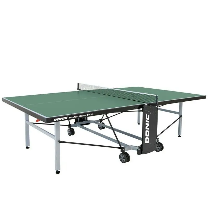Wetterfeste Outdoor-Tischtennisplatte mit Rollen und Netz Donic 1000