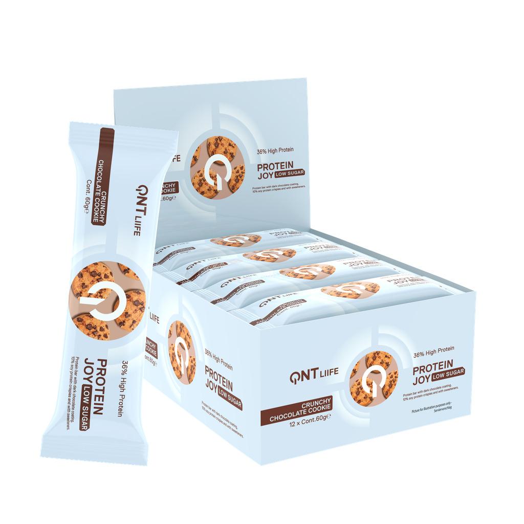 Karamell-Protein-Nahrung QNT Protein Joy 36% Low Sugar Crunchy Chocolate Cookie