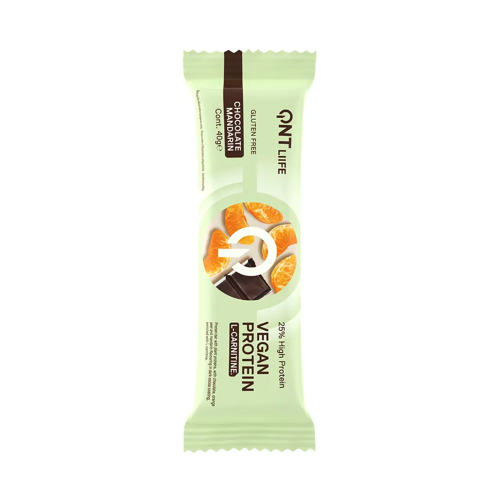 Schokoladen-Mandarin Protein-Nahrung QNT Liife Vegan Protein Bar + L-Carnitine