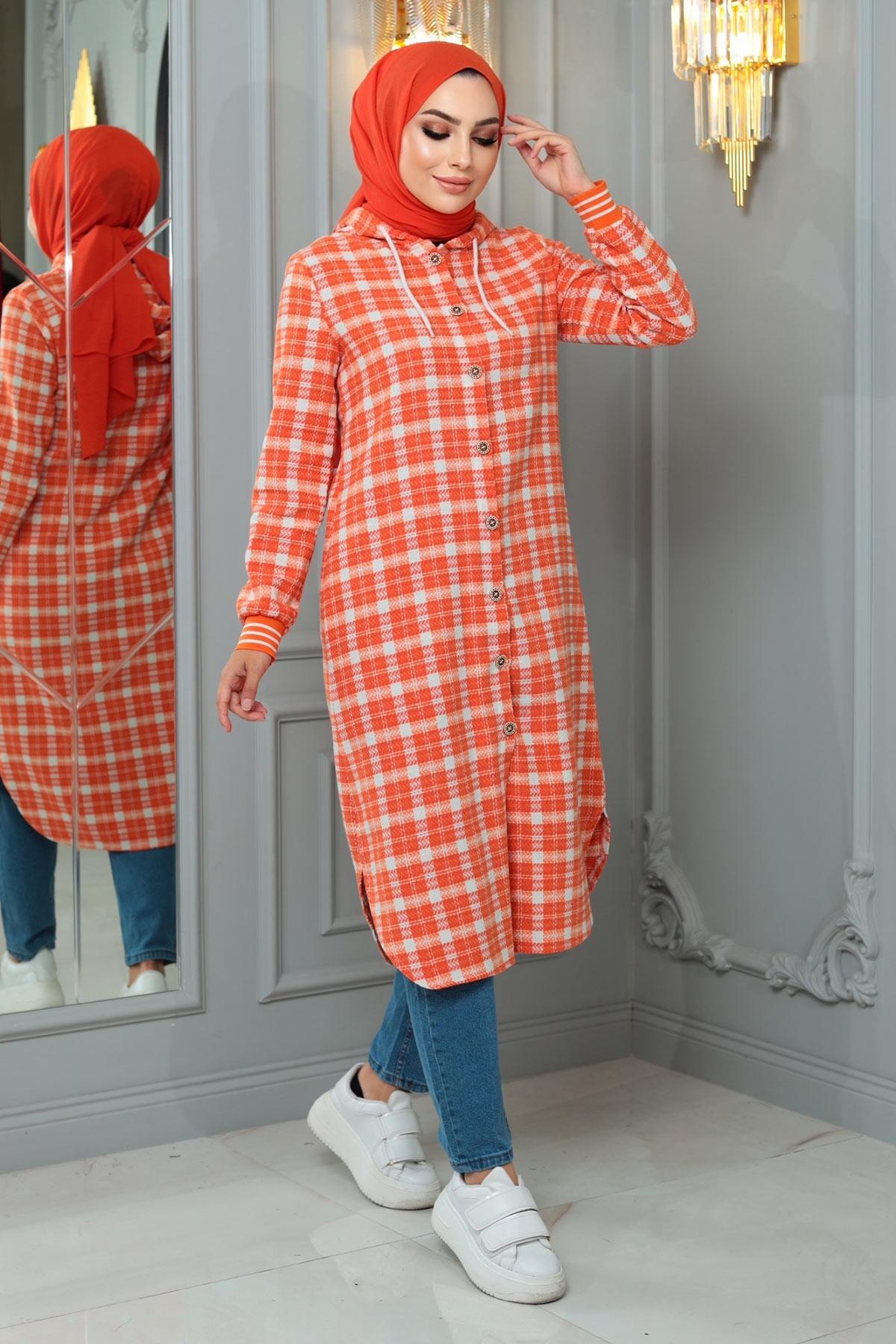 Modamihram Geknöpftes Chanel Cape Orange für Damen - 38