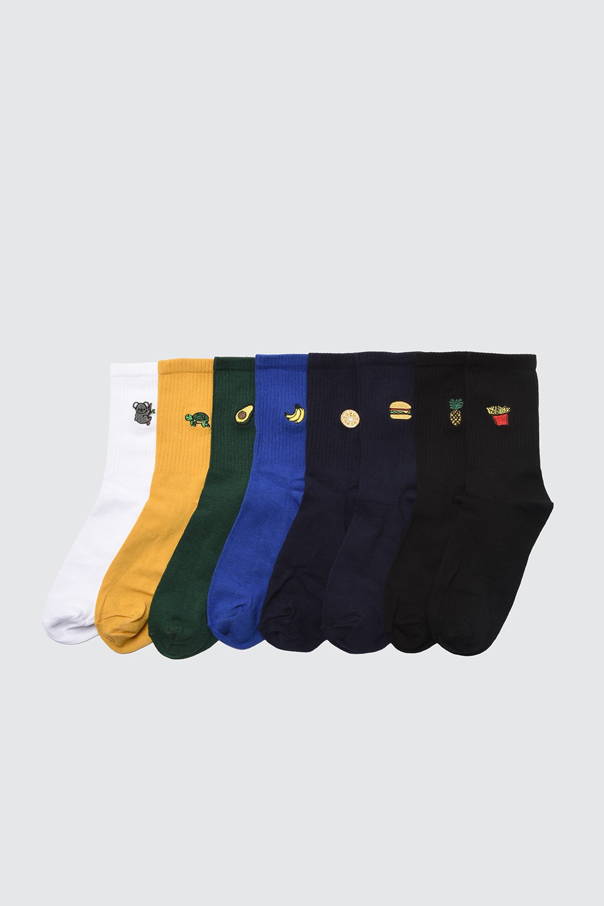 Trendyol Collection 8er-pack Lange Socken Mit Farbenfroher Lebensmittel- Und Tierstickerei Tmnss21co0086 für Herren - 36 - 40