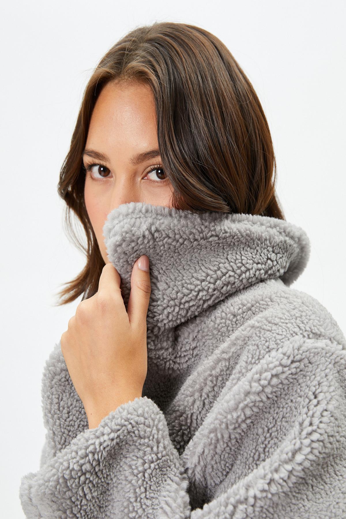 Koton Grauer Mantel für Damen - 44