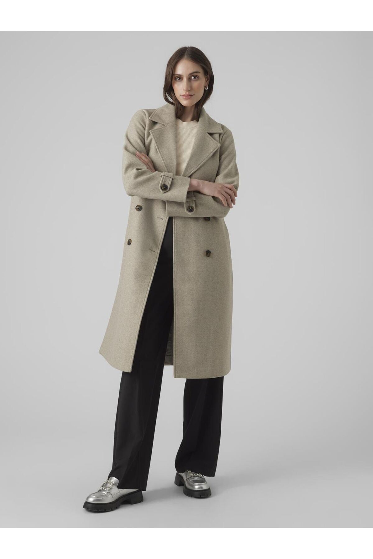 Vero Moda Mantel Vmfortunevega Aw23 Longtrenchcoat Gaboos für Damen - M