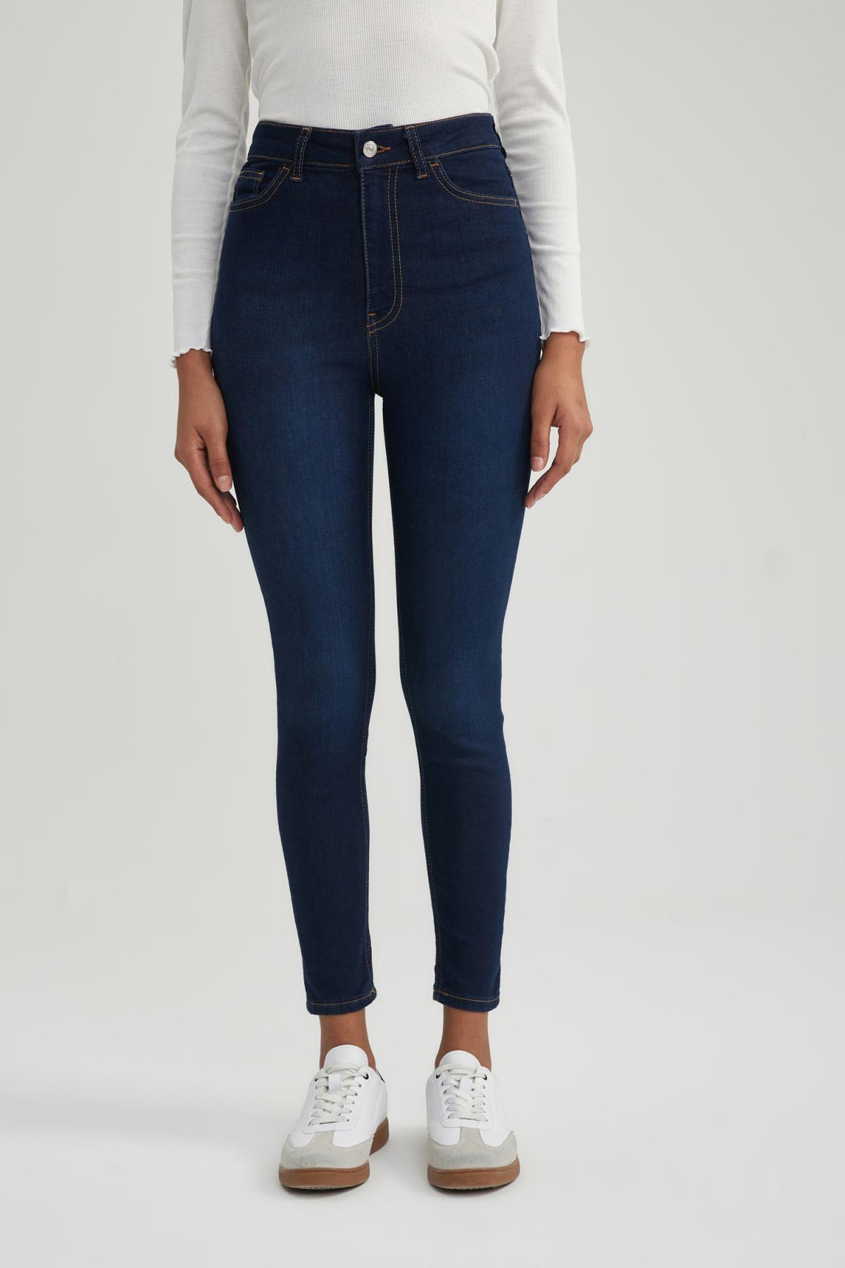 DeFacto Super Skinny Fit Jeanshose Mit Hoher Taille Und Schmalem Bein für Damen - 34/33