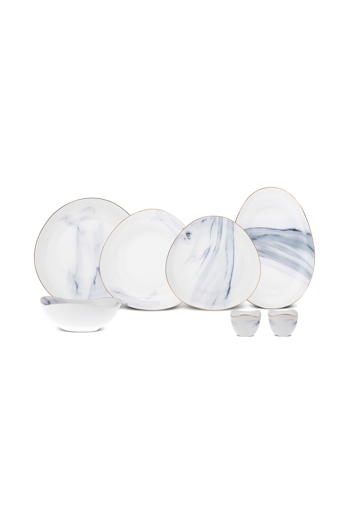 Karaca Ria 6 Personen Geschirrset, 27 Teilig, Grau Modernes Essgeschirrset Aus New Generation Bone - One Size