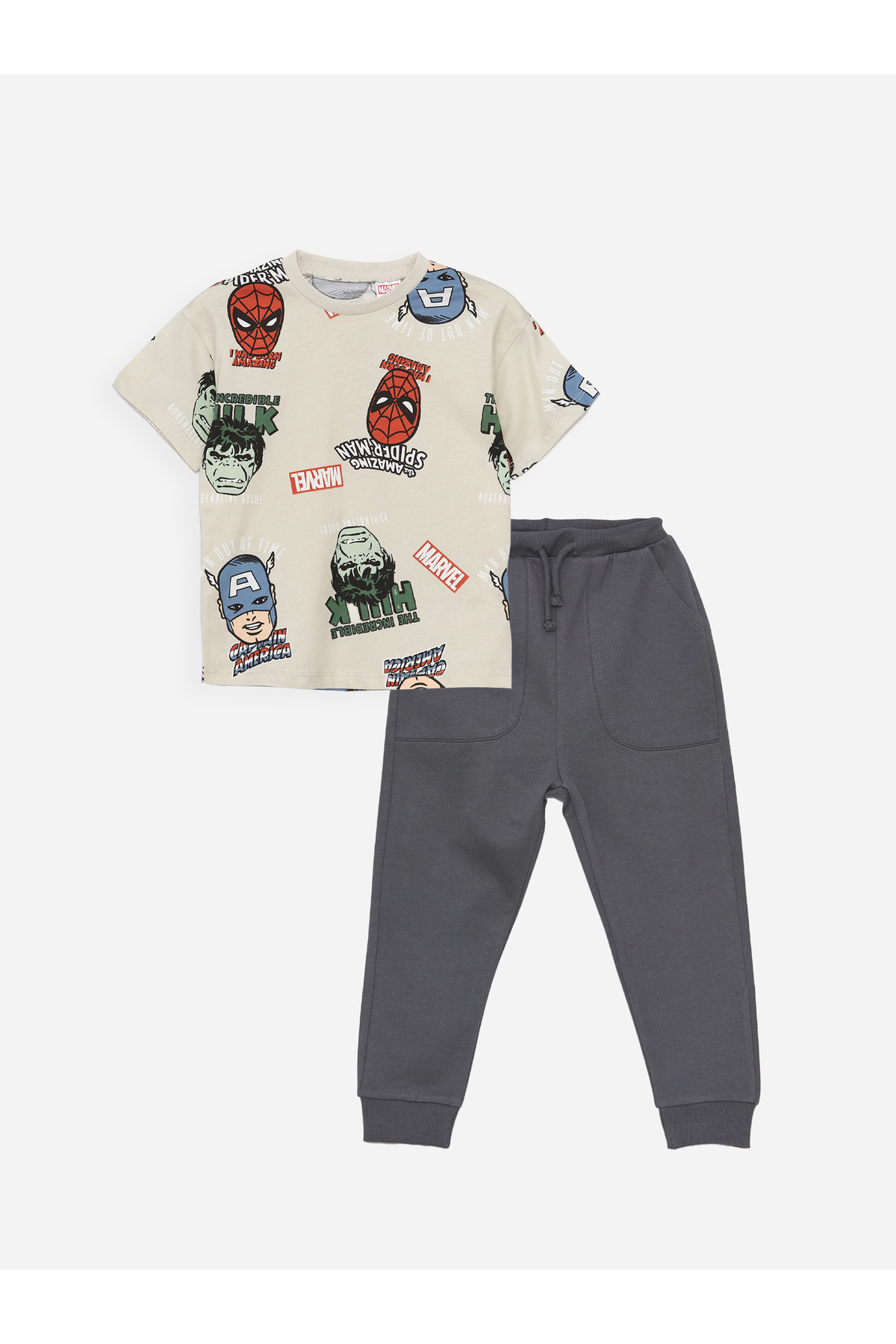 LC Waikiki Set Bestehend Aus 2 Sweatshirts Und Jogginghosen Für Babys Mit Rundhalsausschnitt Und Langen Ärmeln für Herren - 12–18 Monate