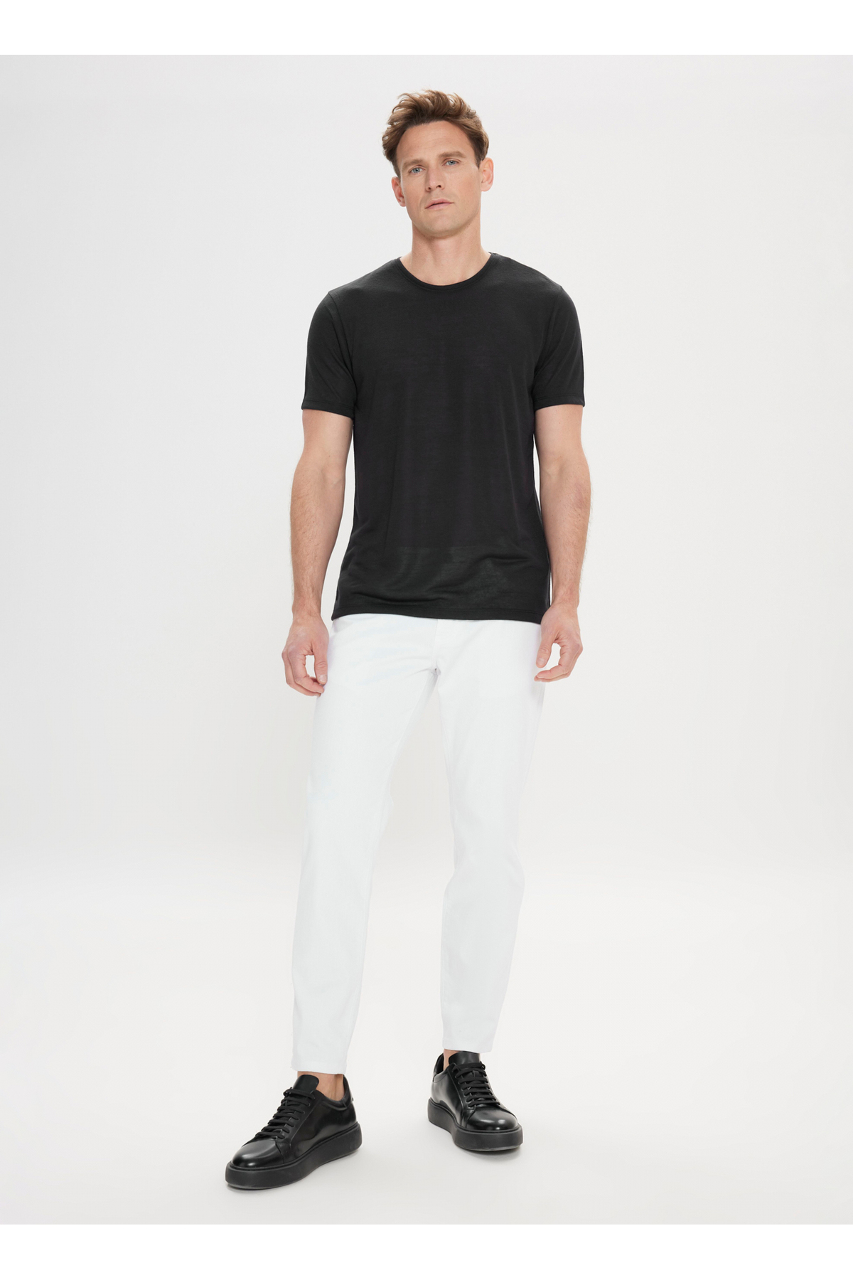 ALTINYILDIZ CLASSICS Six Stars Classics Schwarzes T-shirt 4a 4824200045 für Herren - S