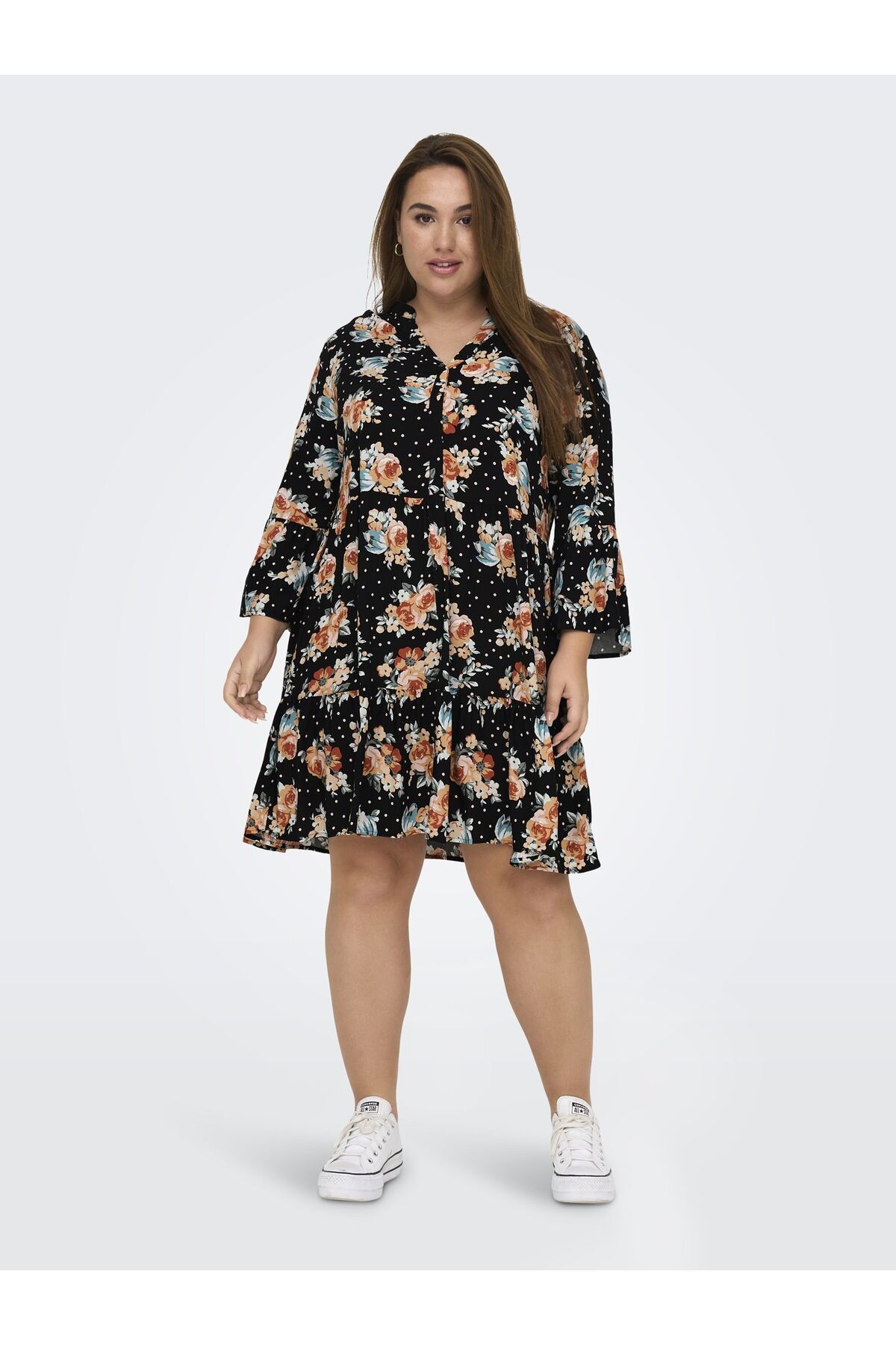 Only Carmakoma Kleid Mit Schößchen Caranita Kurzes Kleid für Damen - 42