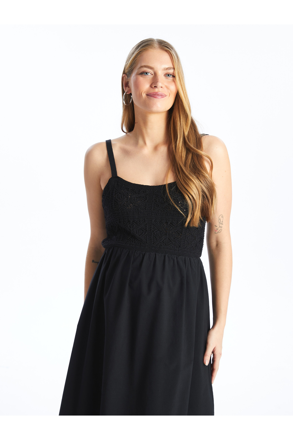 LC Waikiki Umstandskleid Aus Strick Mit U-ausschnitt Und Durchbrochenen Trägern für Damen - XL