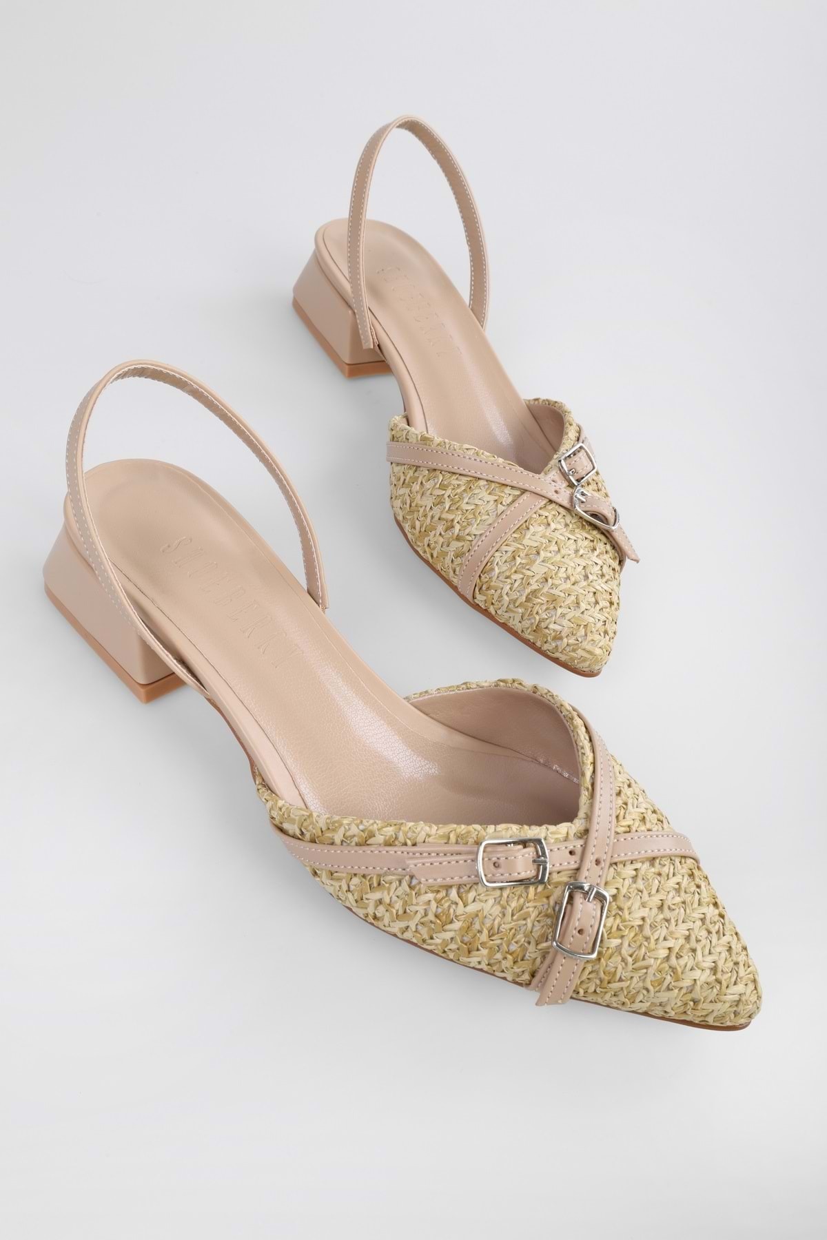 Shoeberry Ciao Ten, Ballerinas Mit Strohgürtel Und Schnalle für Damen - 39