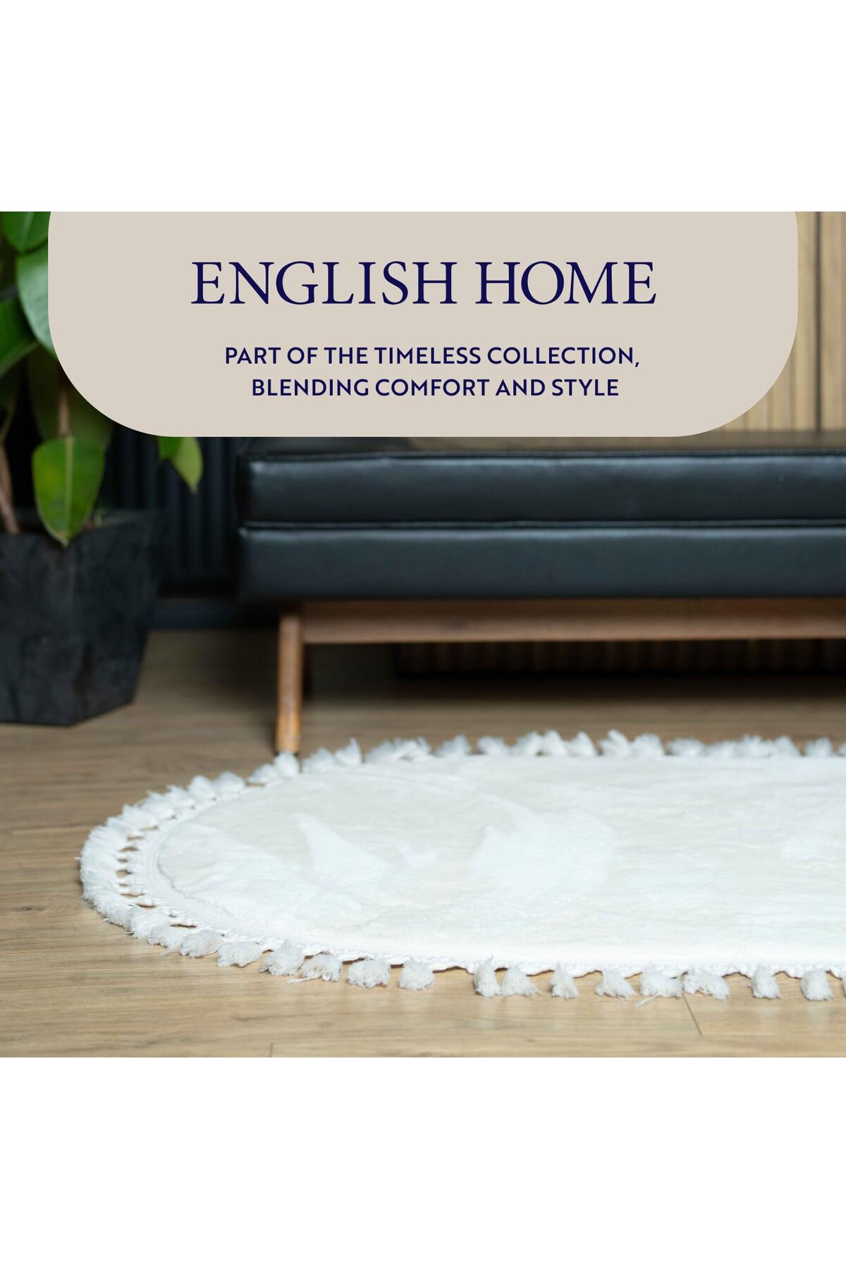 English Home Weicher, Moderner Teppich, Waschbarer Innenteppich Für Wohnzimmer, Schlafzimmer Und Esszimmer - 120 x 120