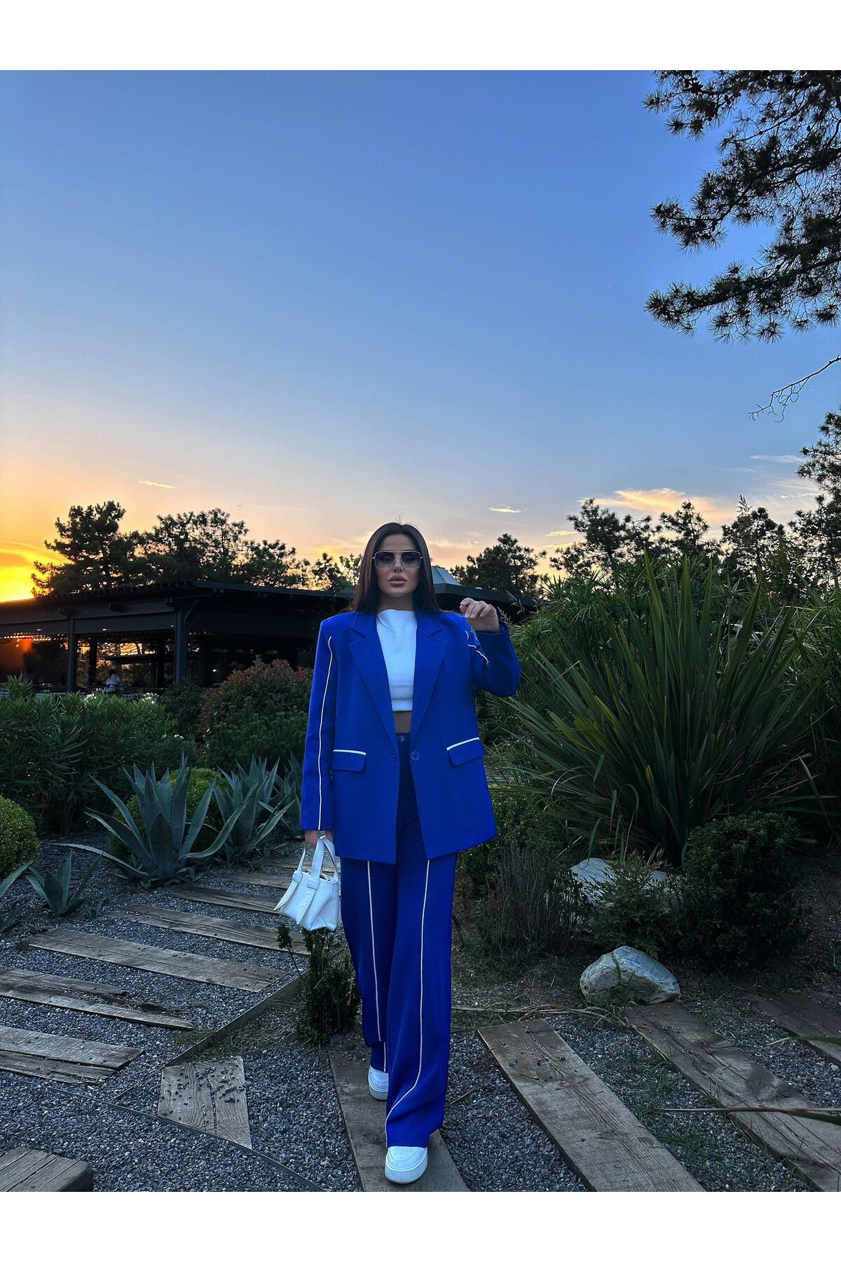 ZF BUTİK Doppeltes Blazer-jacken-set für Damen - L