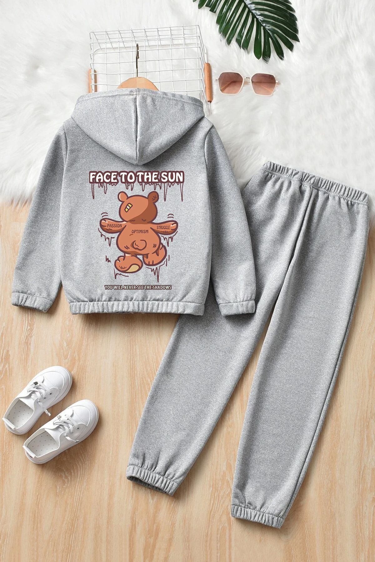 uyguntarz Bedrucktes Trainingsanzug-set „face To The Sun“ Für Kinder - 9–10 Jahre