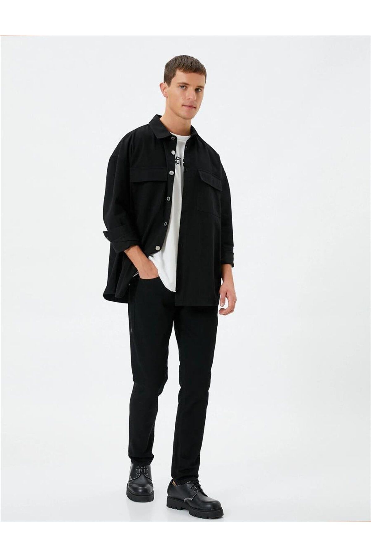 Koton 4wam40031nd 999 Schwarze Basic-hose Aus Baumwoll-denim für Herren - 31/30