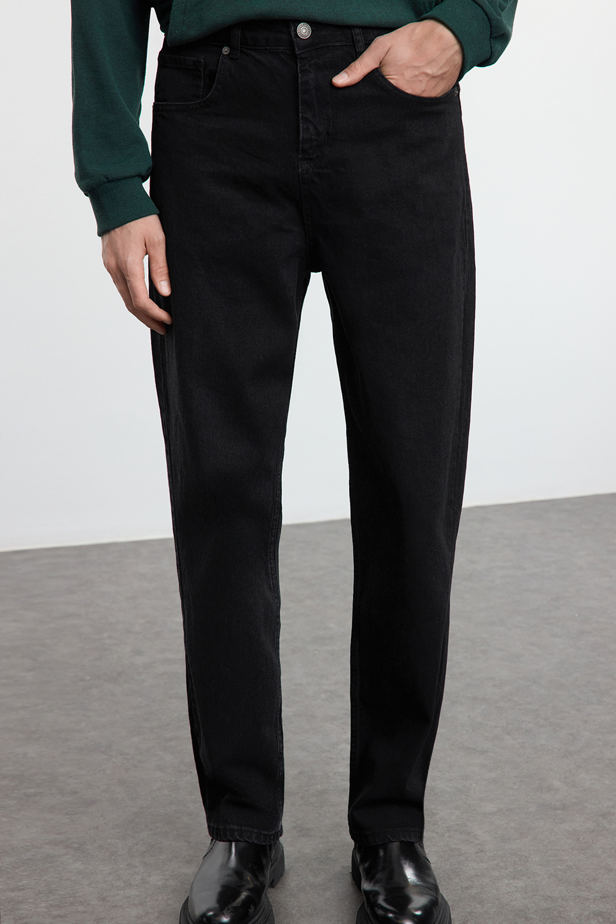 Trendyol Collection Schwarze 90er/baggy Fit Baggy Denim Jeans Jeanshose für Herren - 34