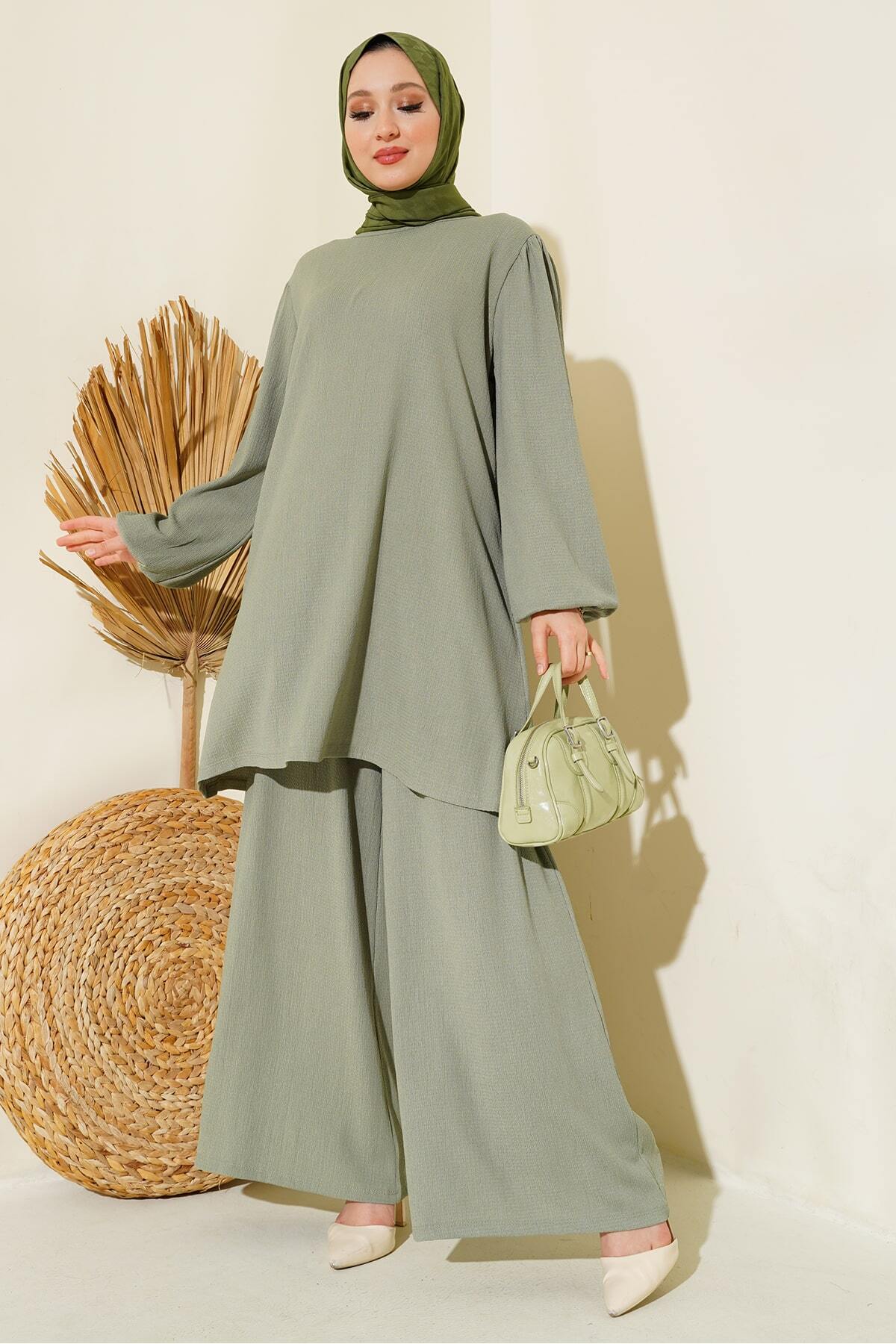 Bigdart Grünes Tunika- Und Hosen-set – 6663 für Damen - 44