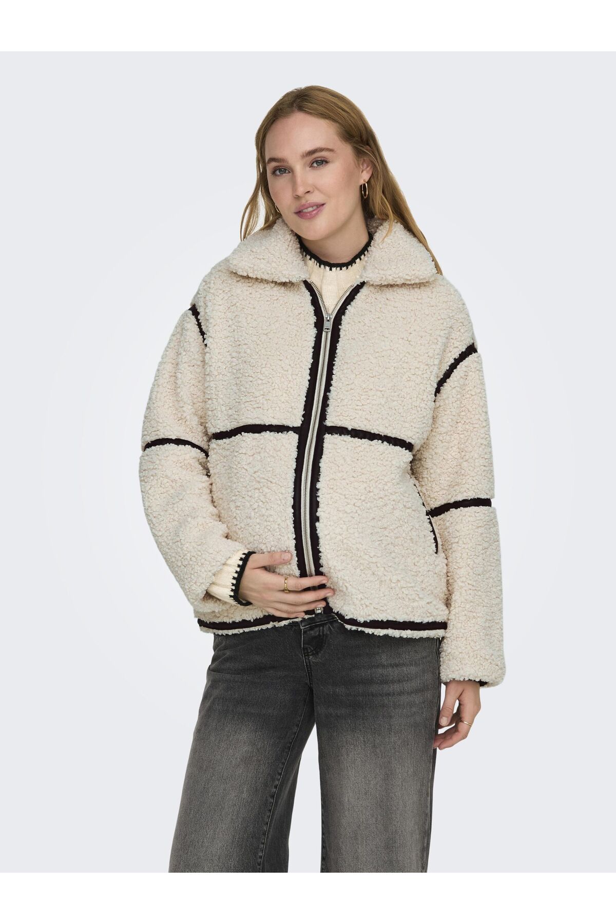 ONLY MATERNITY Teddyfell Jacke Olmparis Teddyfell Jacke für Damen - XL