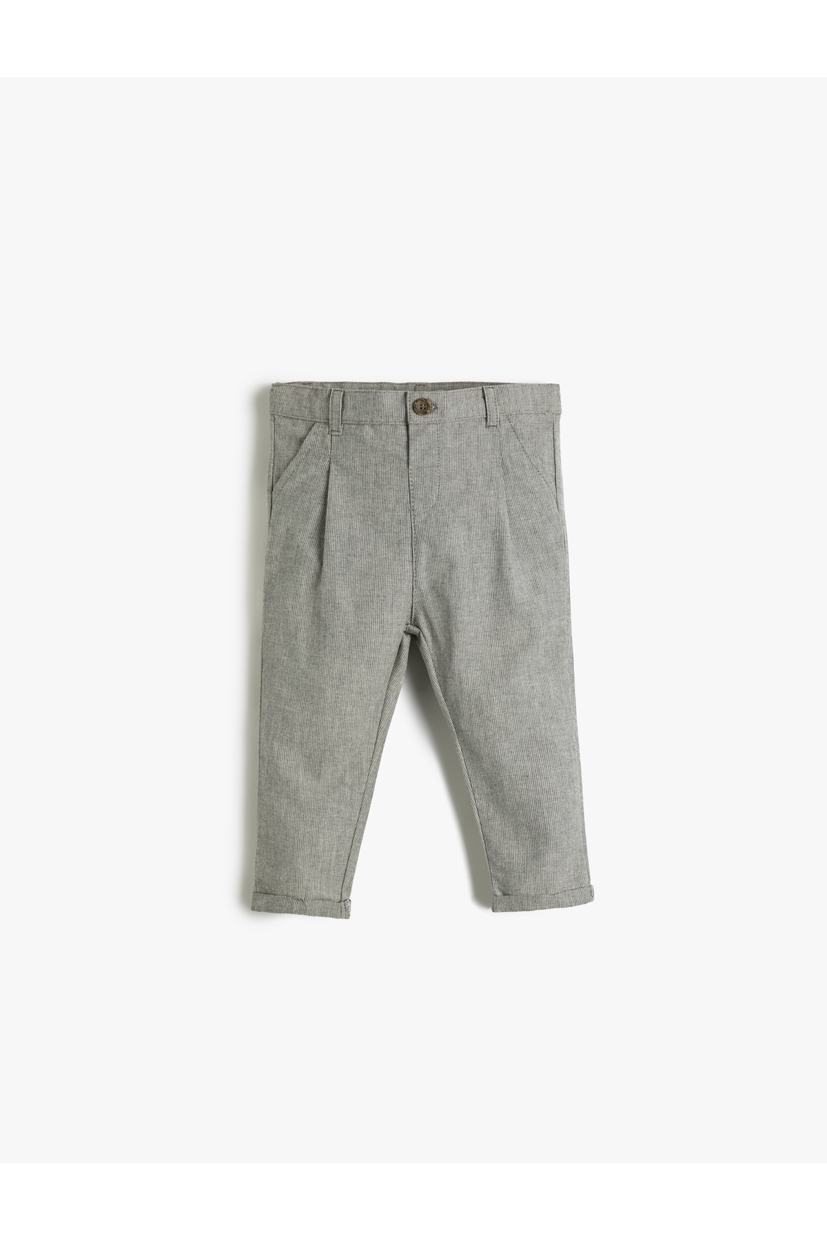 Koton Stoffhose Mit Taschen, Umgeschlagenen Beinen, Taschen, Knöpfen, Verstellbarem Gummibund für Herren - 6–9 Monate