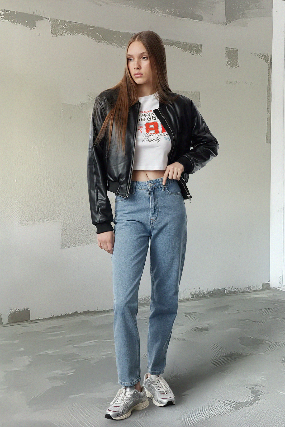 Trendyol Collection Blaue High-bel-mom-jeans für Damen - 36