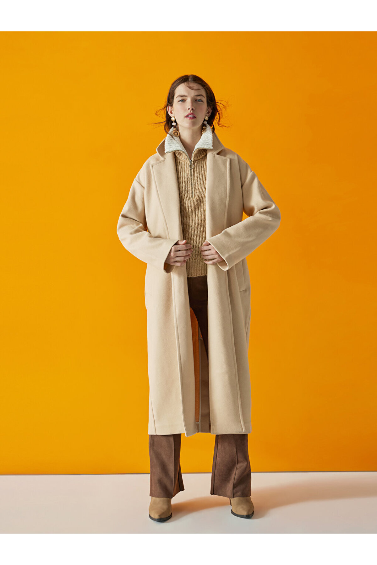 LC Waikiki Mantel Mit Geradem Stempel – Jackenkragen für Damen - XL